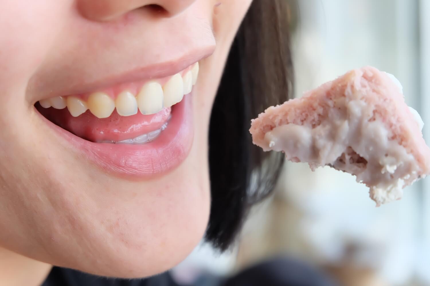 Woman going to eat food